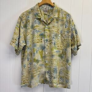 Vintage‎ Luau Limited Edition Silk Hawaiian Quiet Luxury Preppy Shirt Men Large